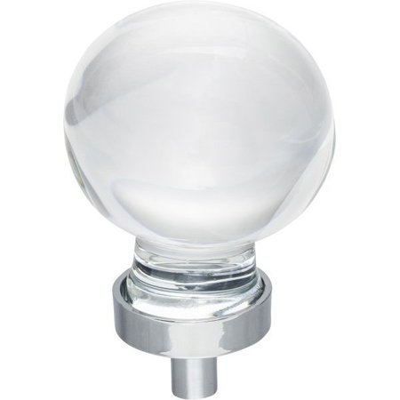 JEFFREY ALEXANDER 1-3/8" Diameter Polished Chrome Sphere Glass Harlow Cabinet Knob G130L-PC